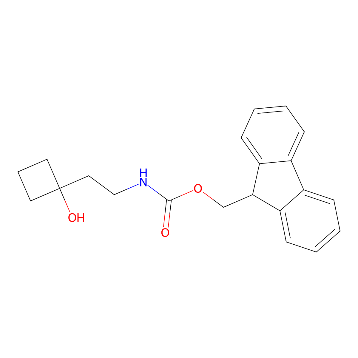 (9H-fluoren-9-yl)methyl N-[2-(1-hydroxycyclobutyl)ethyl]carbamate molecular structure, CAS 1935141-26-6