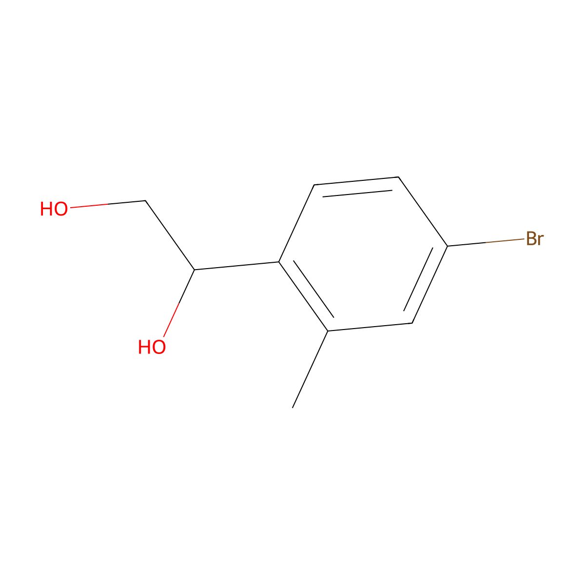 1-(4-Bromo-2-methylphenyl)ethane-1,2-diol molecular structure, CAS 1935143-54-6