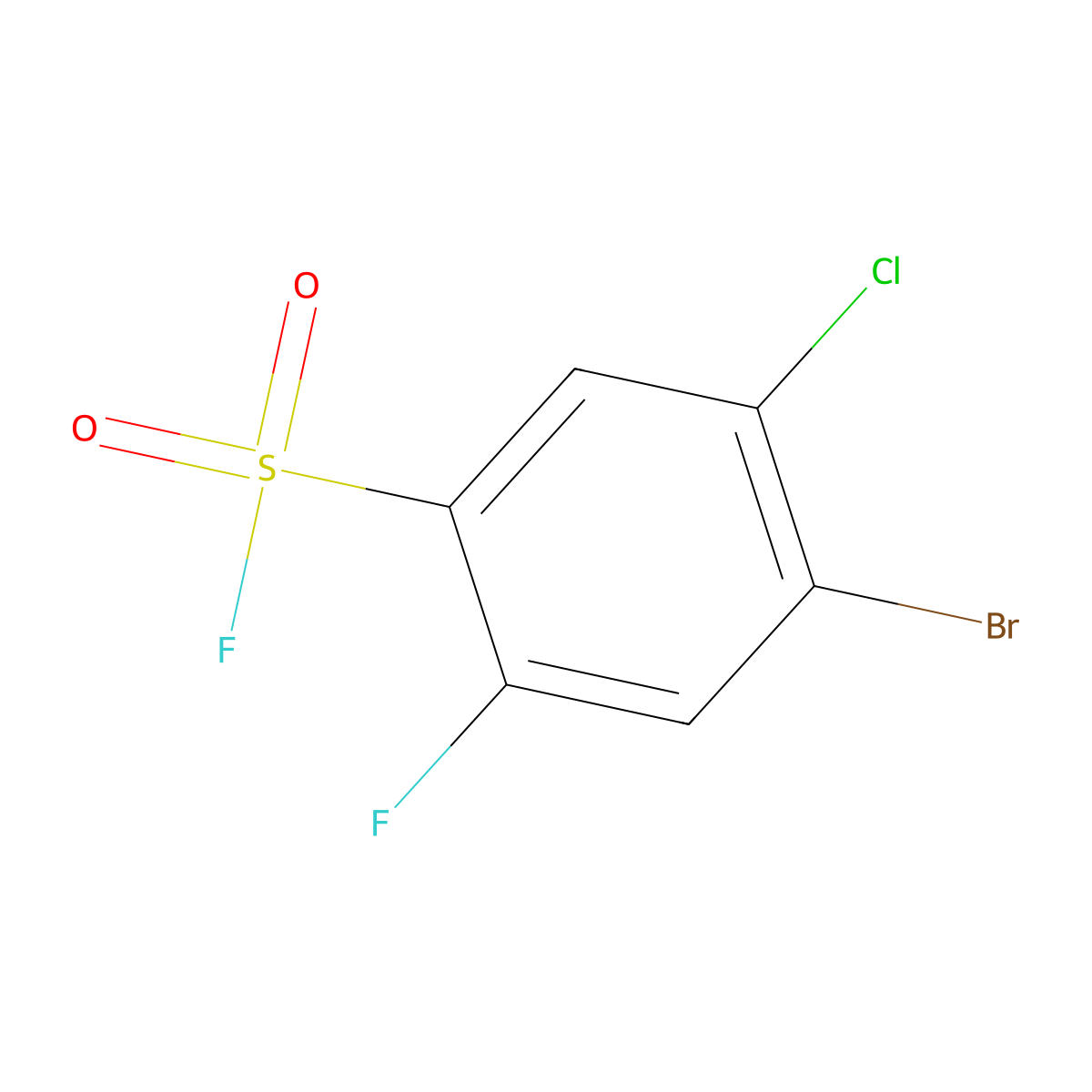 4-Bromo-5-chloro-2-fluorobenzene-1-sulfonyl fluoride molecular structure, CAS 1935145-11-1
