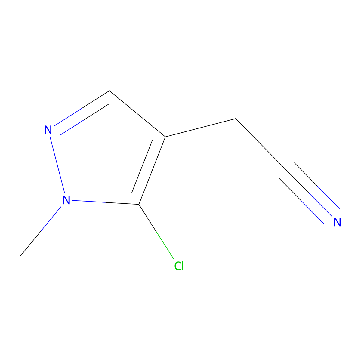 2-(5-chloro-1-methyl-1H-pyrazol-4-yl)acetonitrile molecular structure, CAS 1935147-91-3