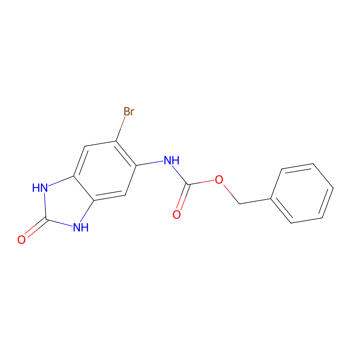 benzyl N-(6-bromo-2-oxo-2,3-dihydro-1H-1,3-benzodiazol-5-yl)carbamate molecular structure, CAS 1935162-98-3