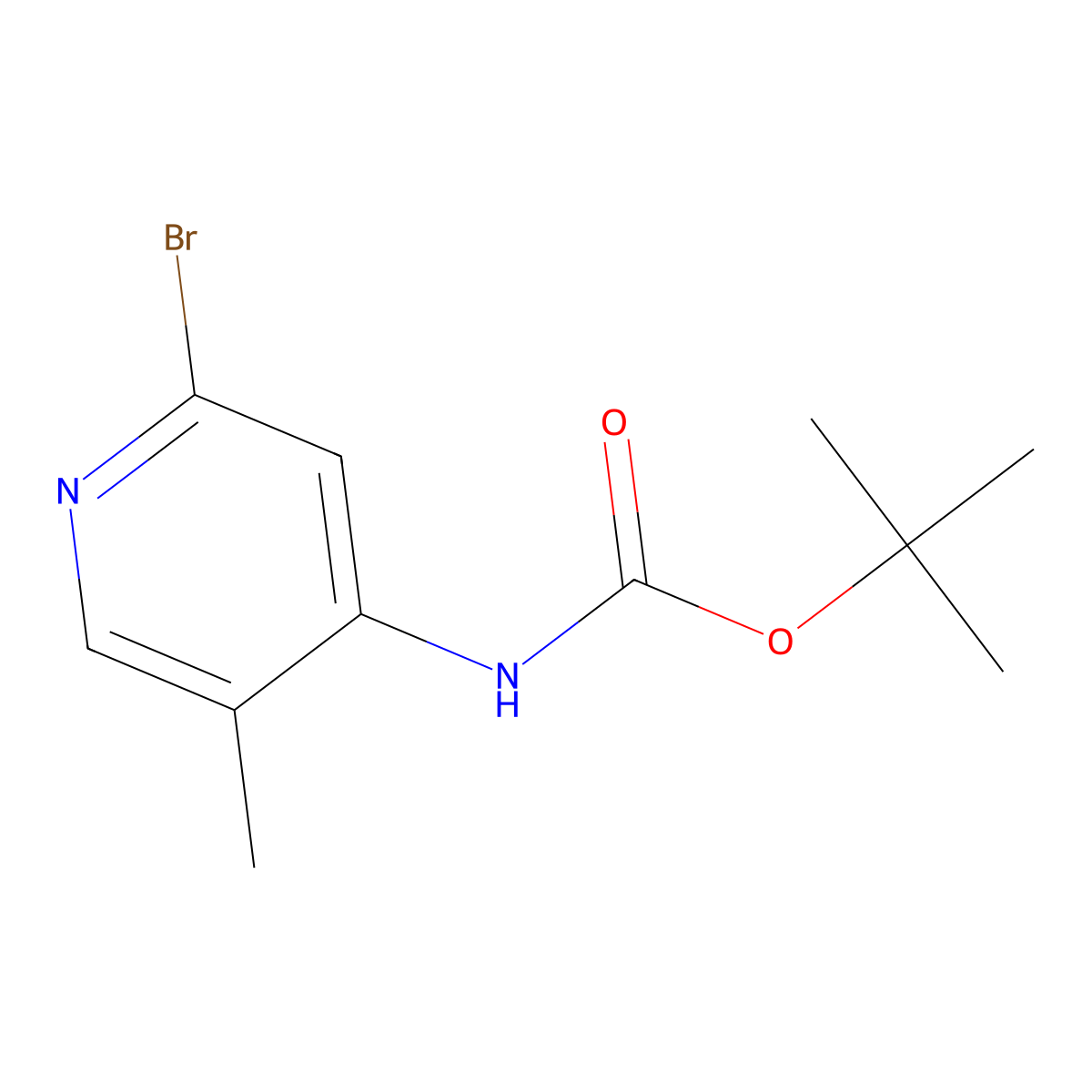 tert-Butyl (2-bromo-5-methylpyridin-4-yl)carbamate molecular structure, CAS 1935168-99-2