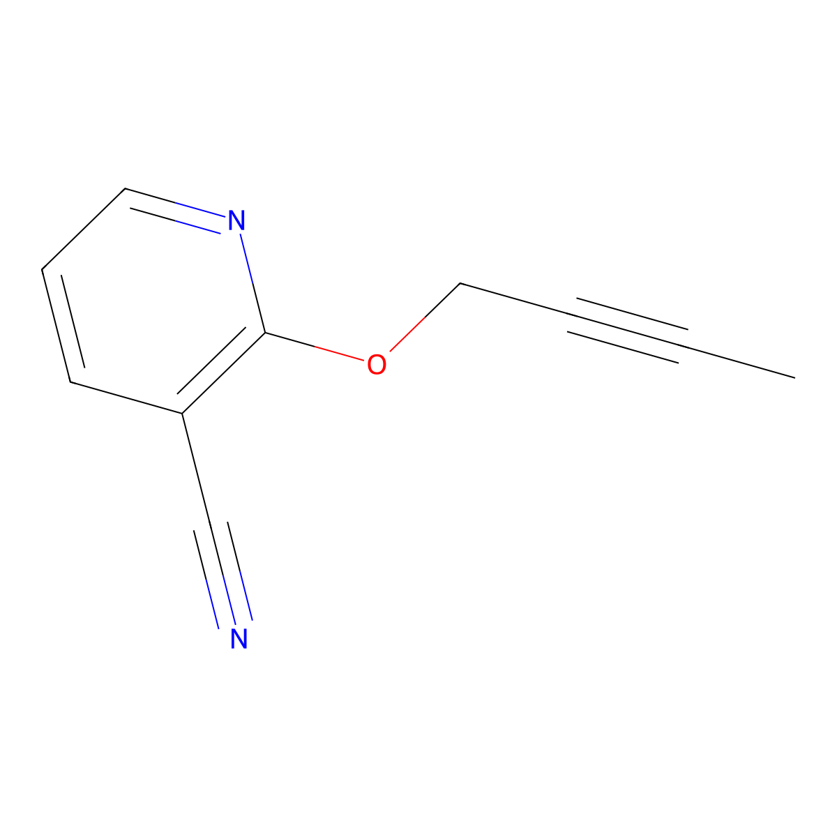 2-(But-2-yn-1-yloxy)pyridine-3-carbonitrile molecular structure, CAS 1935169-22-4