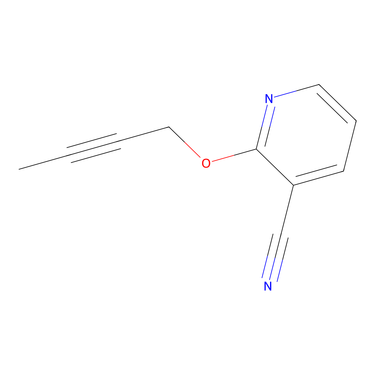 2-(But-2-yn-1-yloxy)pyridine-3-carbonitrile molecular structure, CAS 1935169-22-4
