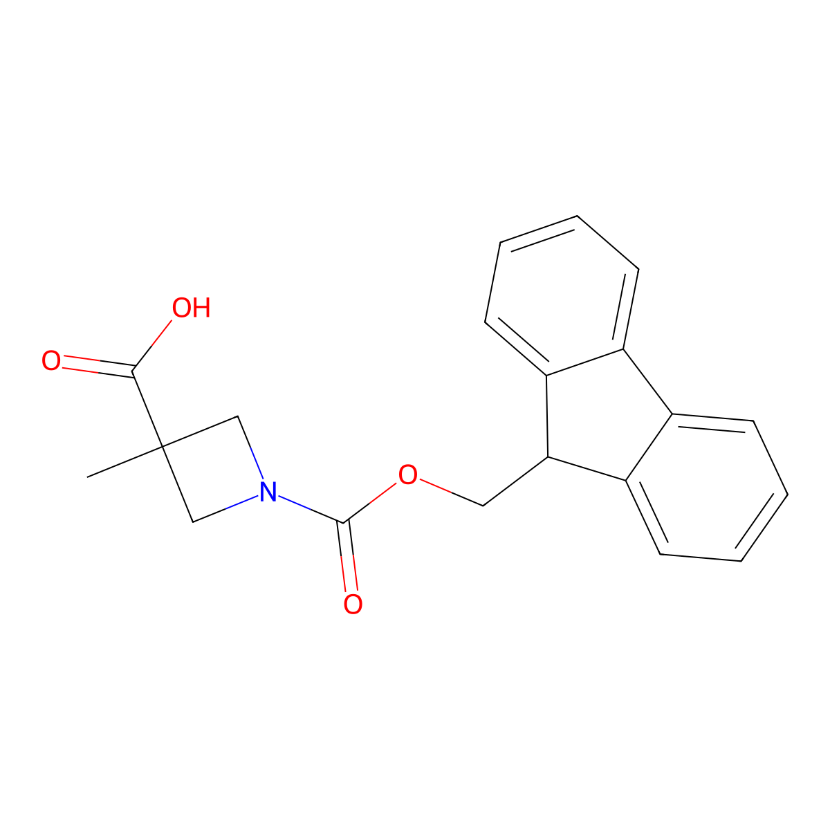 1-{[(9H-fluoren-9-yl)methoxy]carbonyl}-3-methylazetidine-3-carboxylic acid molecular structure, CAS 1935170-13-0