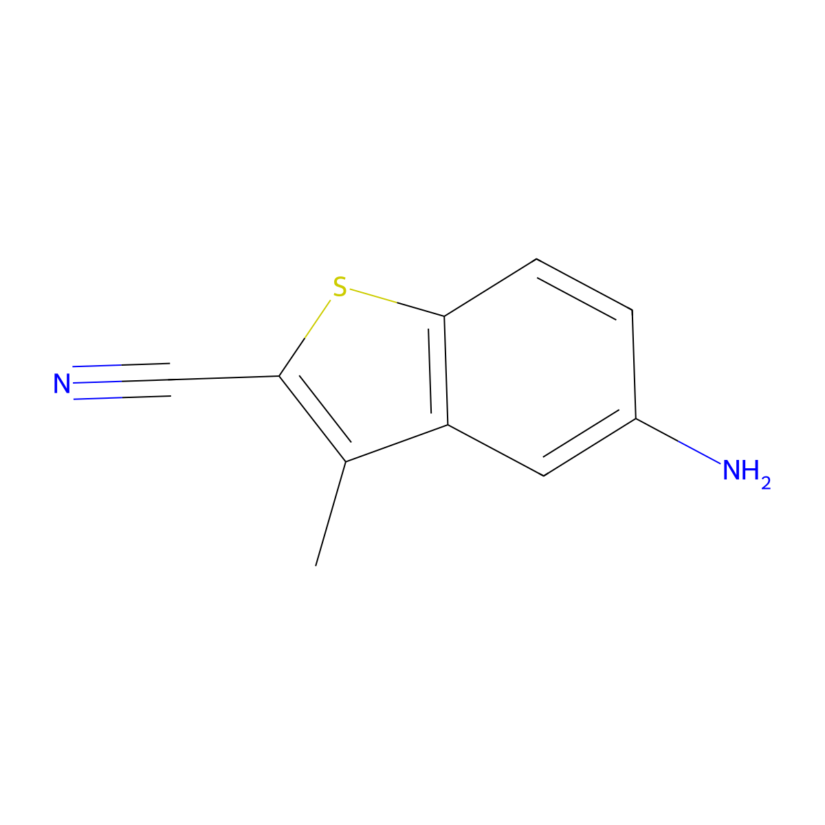 5-Amino-3-methyl-1-benzothiophene-2-carbonitrile molecular structure, CAS 1935170-40-3
