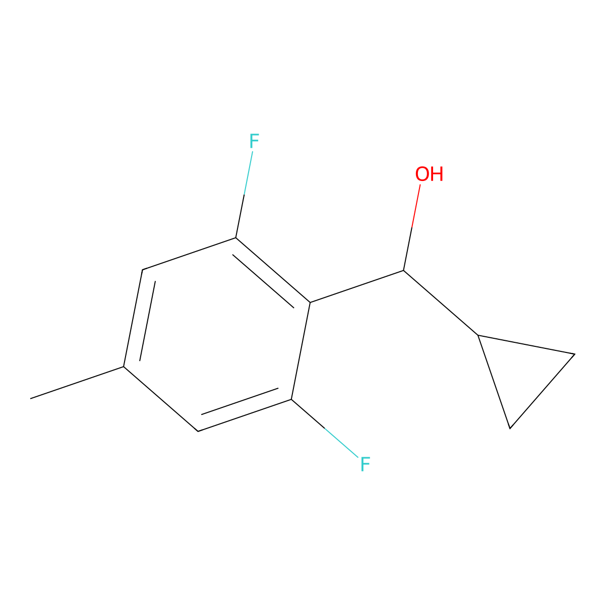 alpha-Cyclopropyl-2,6-difluoro-4-methylbenZenemethanol molecular structure, CAS 1935171-10-0