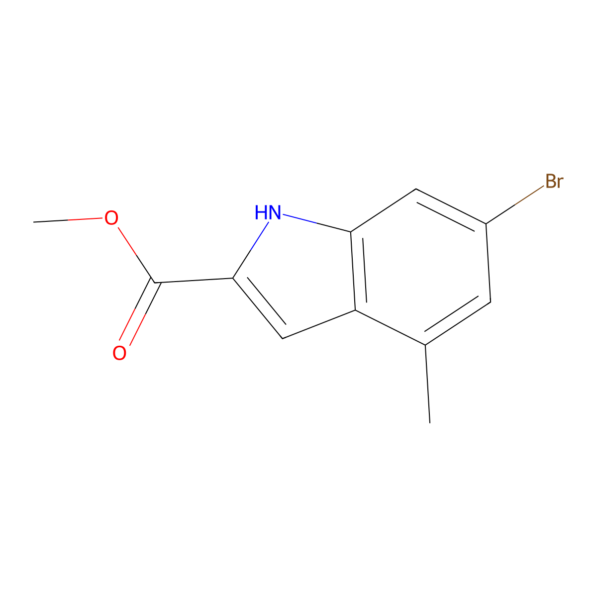 Methyl 6-bromo-4-methyl-1H-indole-2-carboxylate molecular structure, CAS 1935175-99-7