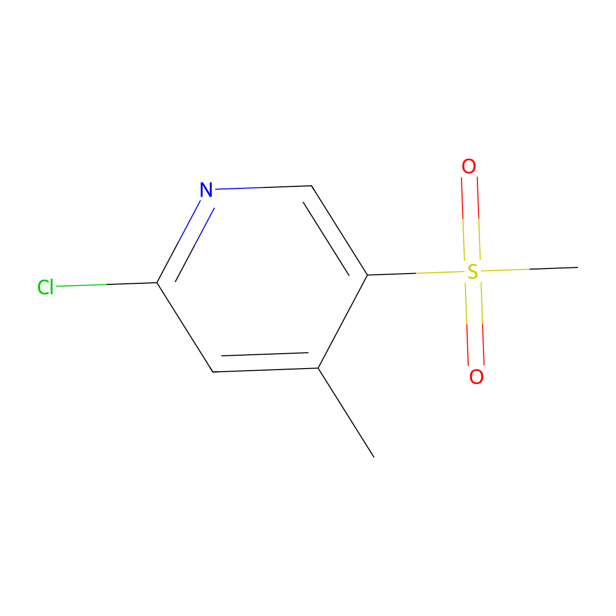 2-Chloro-4-methyl-5-(methylsulfonyl)pyridine molecular structure, CAS 1935176-01-4