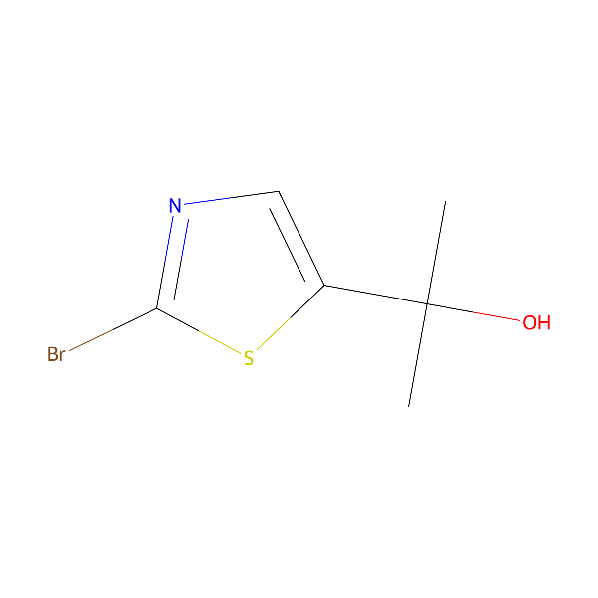 2-(2-Bromo-1,3-thiazol-5-yl)propan-2-ol molecular structure, CAS 1935176-69-4