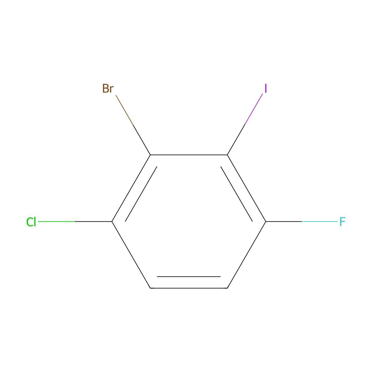 2-Bromo-3-chloro-6-fluoroiodobenzene molecular structure, CAS 1935178-59-8