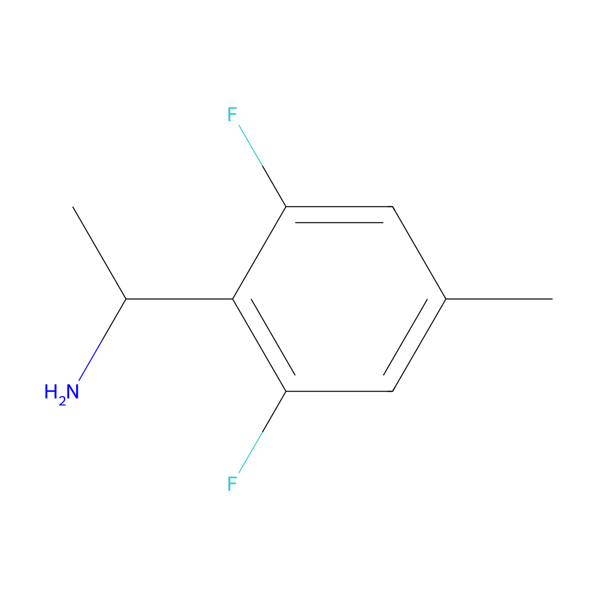 1-(2,6-Difluoro-4-methylphenyl)ethan-1-amine molecular structure, CAS 1935178-76-9