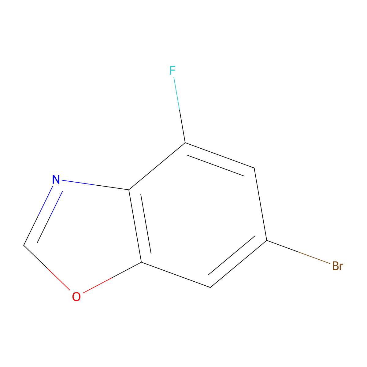6-Bromo-4-fluoro-1,3-benzoxazole molecular structure, CAS 1935181-98-8