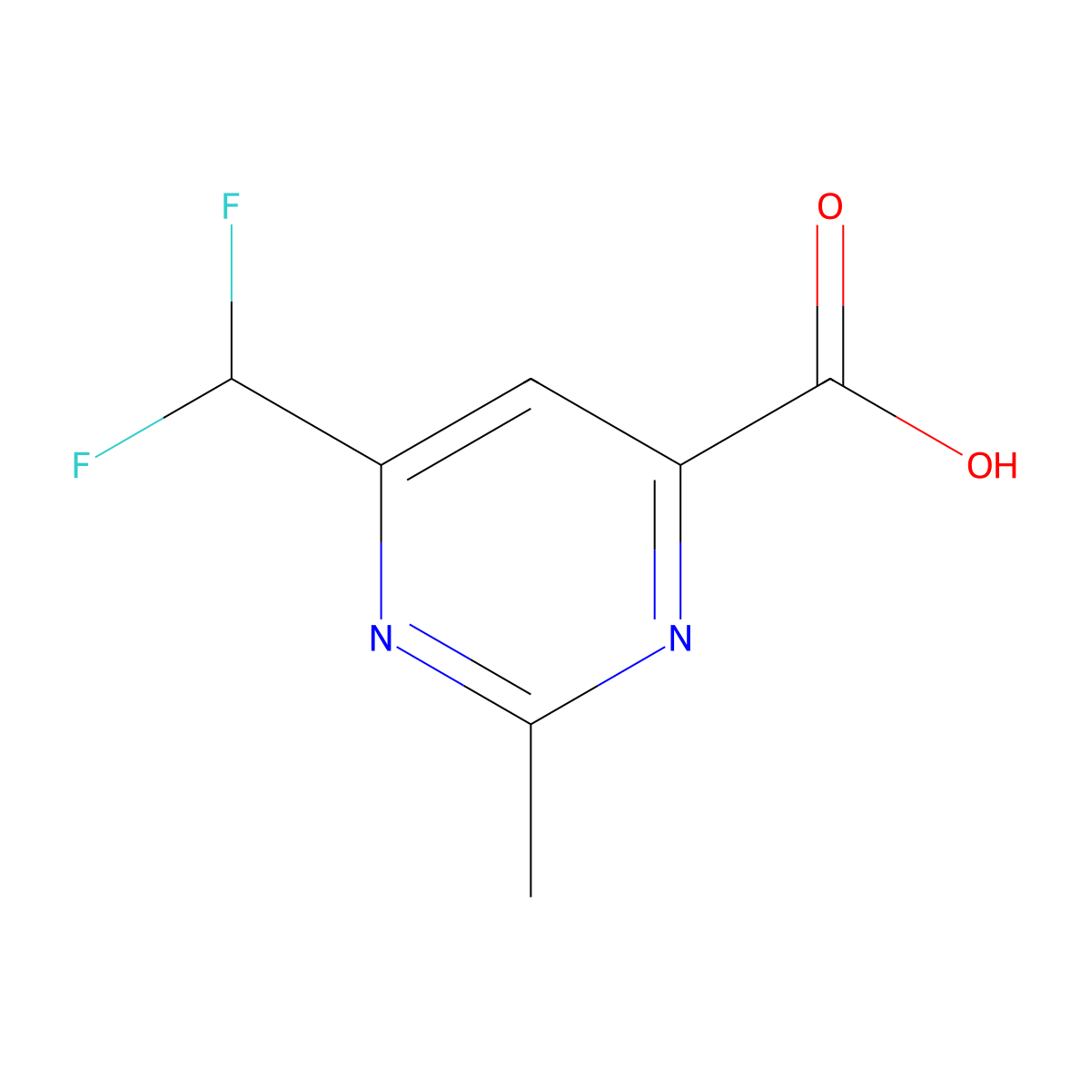6-(Difluoromethyl)-2-methylpyrimidine-4-carboxylic acid molecular structure, CAS 1935184-00-1