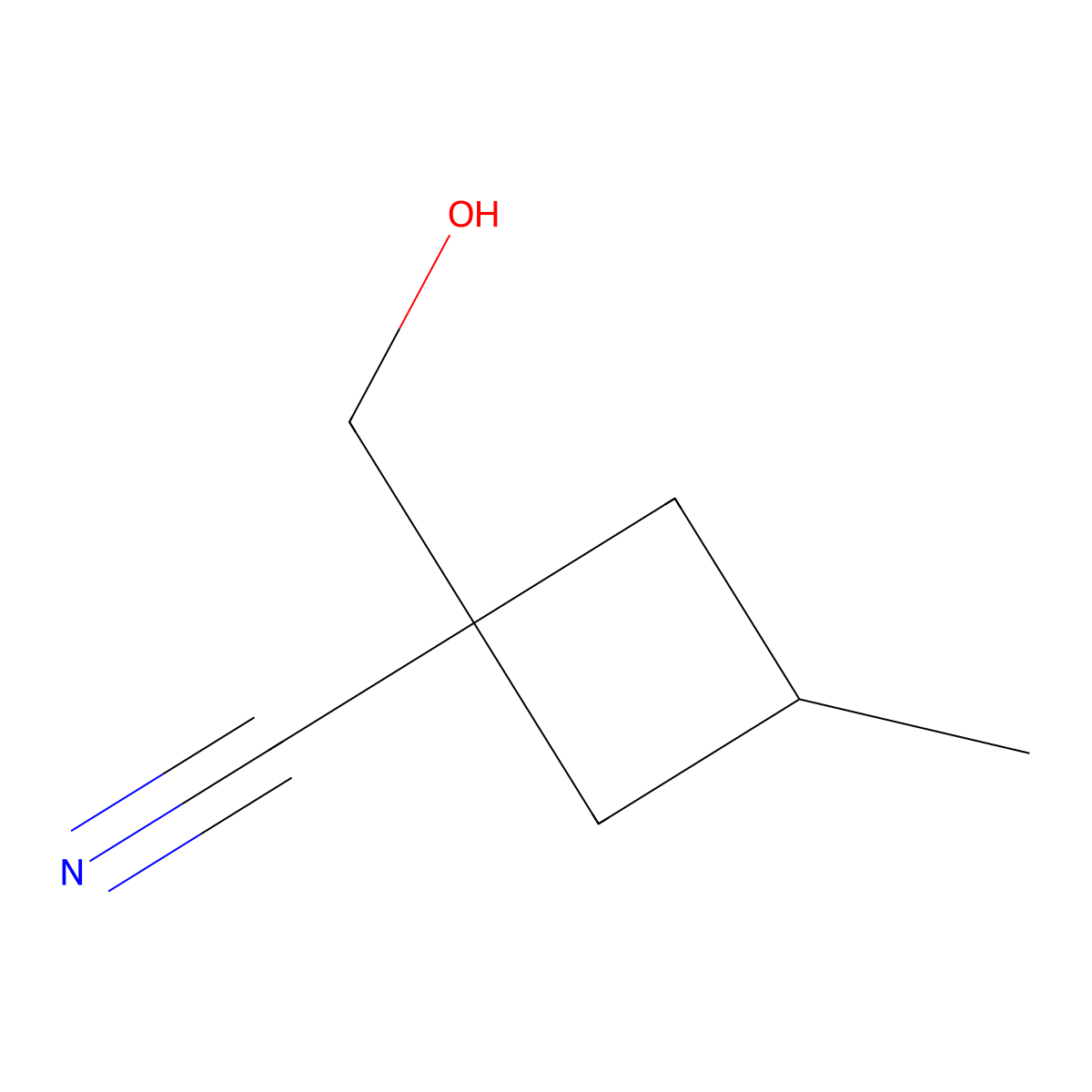 1-(Hydroxymethyl)-3-methylcyclobutane-1-carbonitrile molecular structure, CAS 1935184-77-2