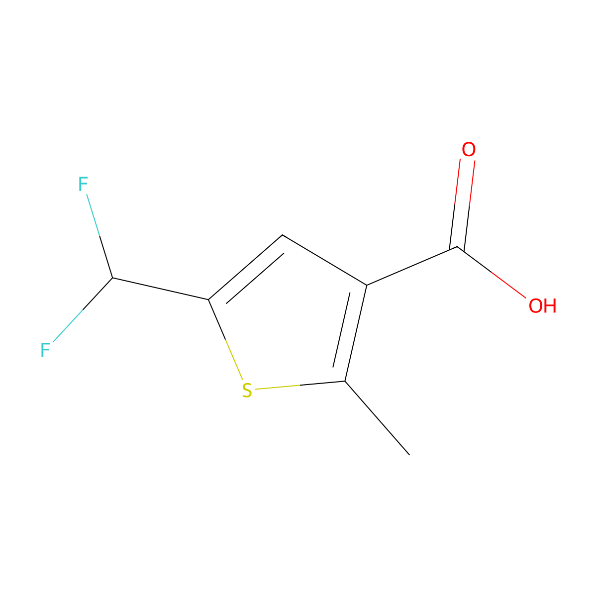 5-(Difluoromethyl)-2-methylthiophene-3-carboxylic acid molecular structure, CAS 1935185-01-5