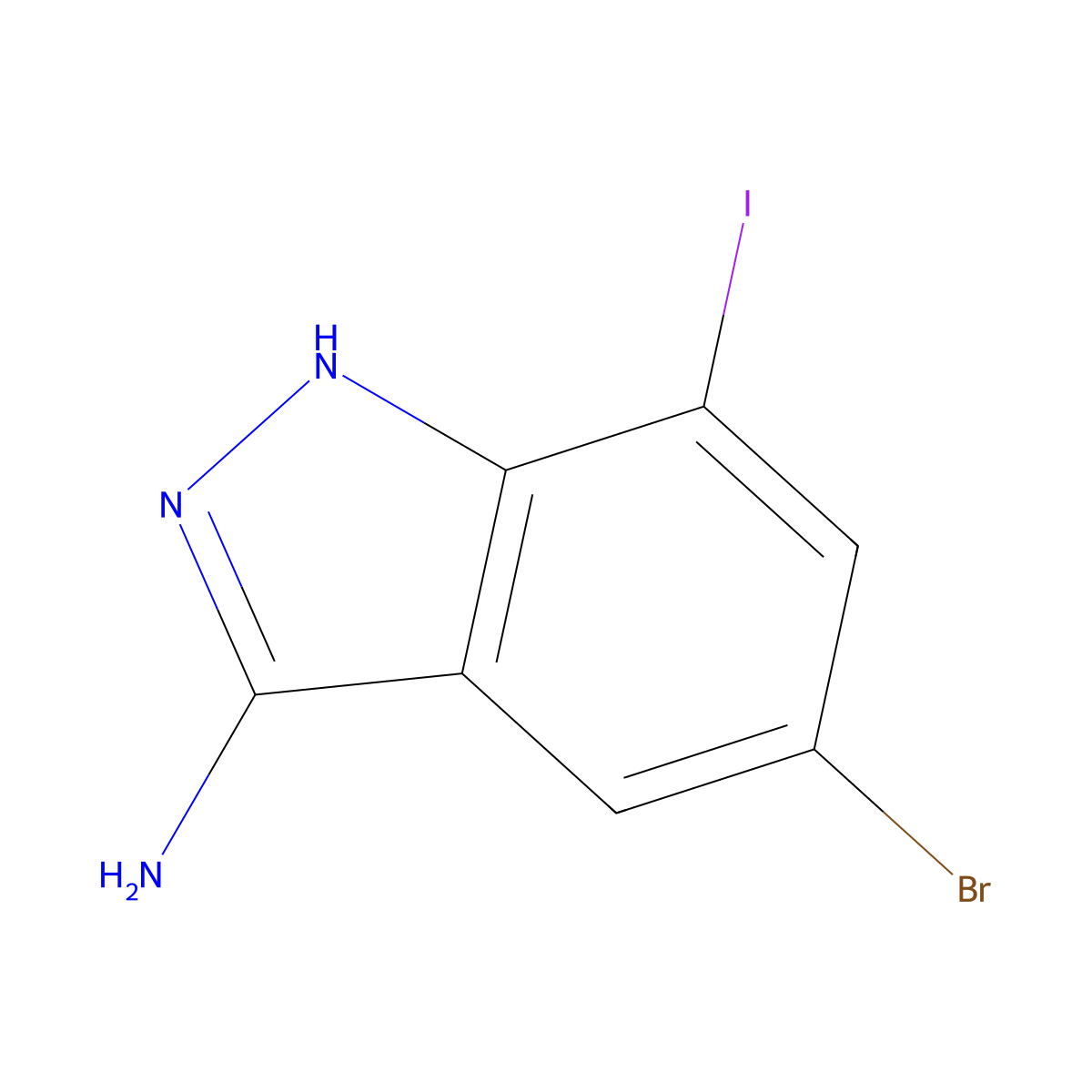 5-bromo-7-iodo-1H-indazol-3-amine molecular structure, CAS 1935186-93-8