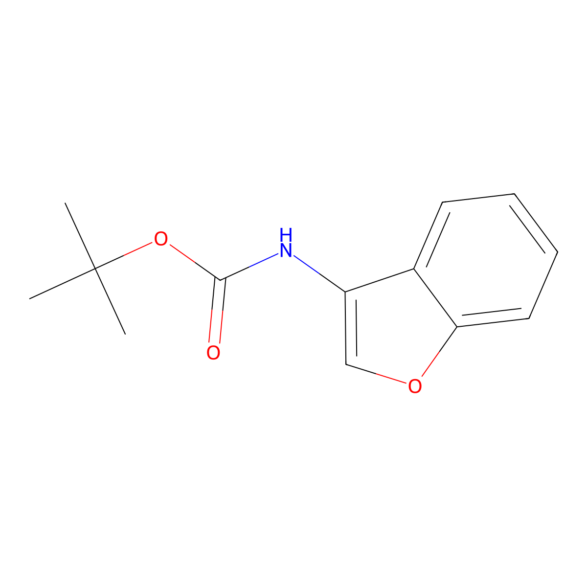 tert-butyl N-(1-benzofuran-3-yl)carbamate molecular structure, CAS 1935192-97-4