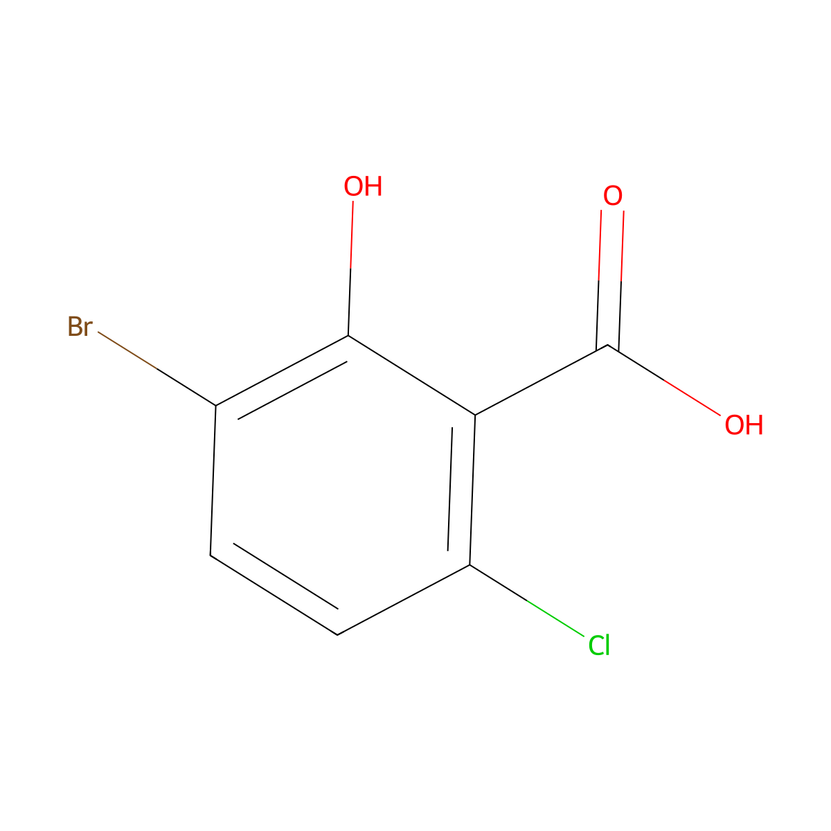 3-Bromo-6-chloro-2-hydroxybenzoic acid molecular structure, CAS 1935195-64-4