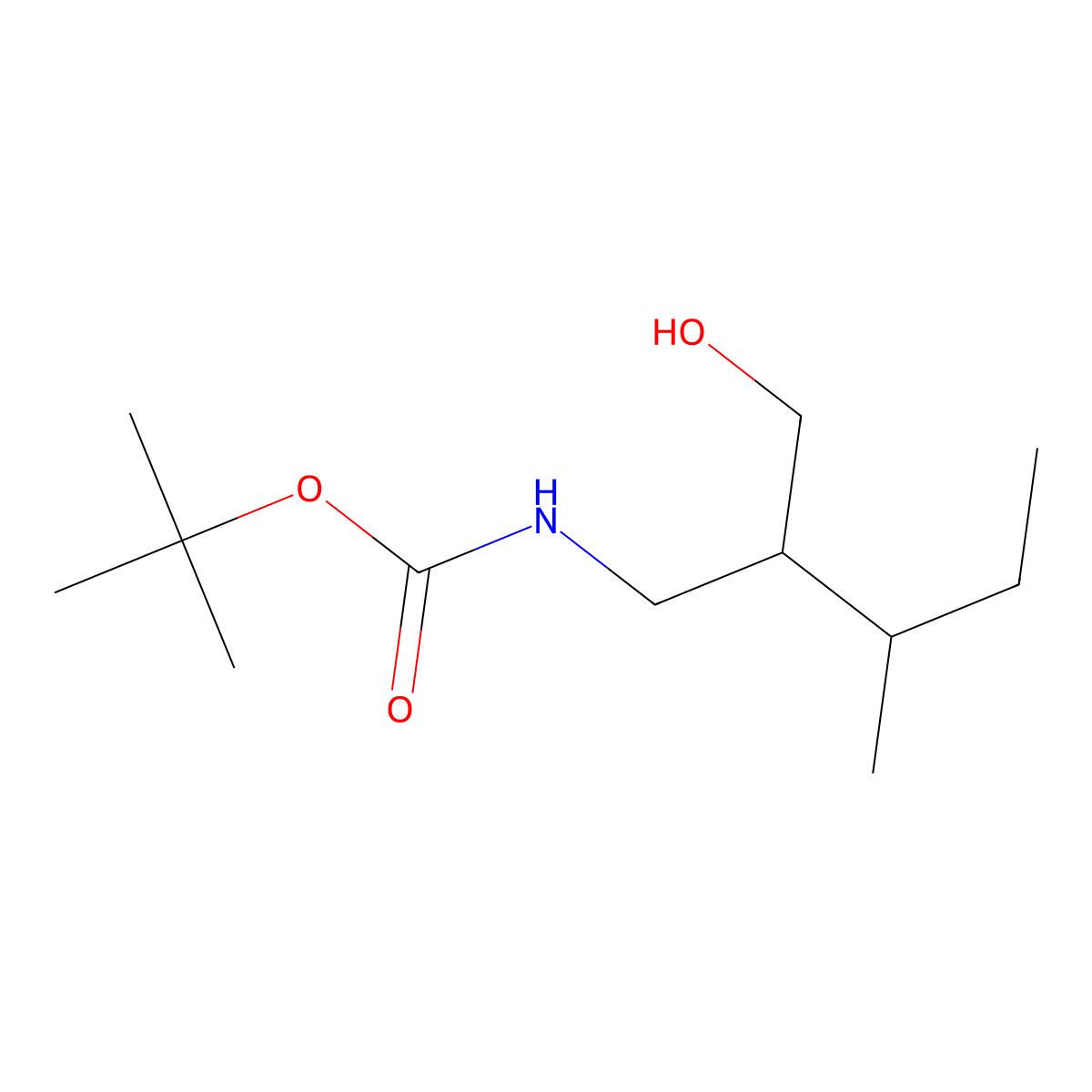 tert-butyl N-[2-(butan-2-yl)-3-hydroxypropyl]carbamate molecular structure, CAS 1935196-96-5