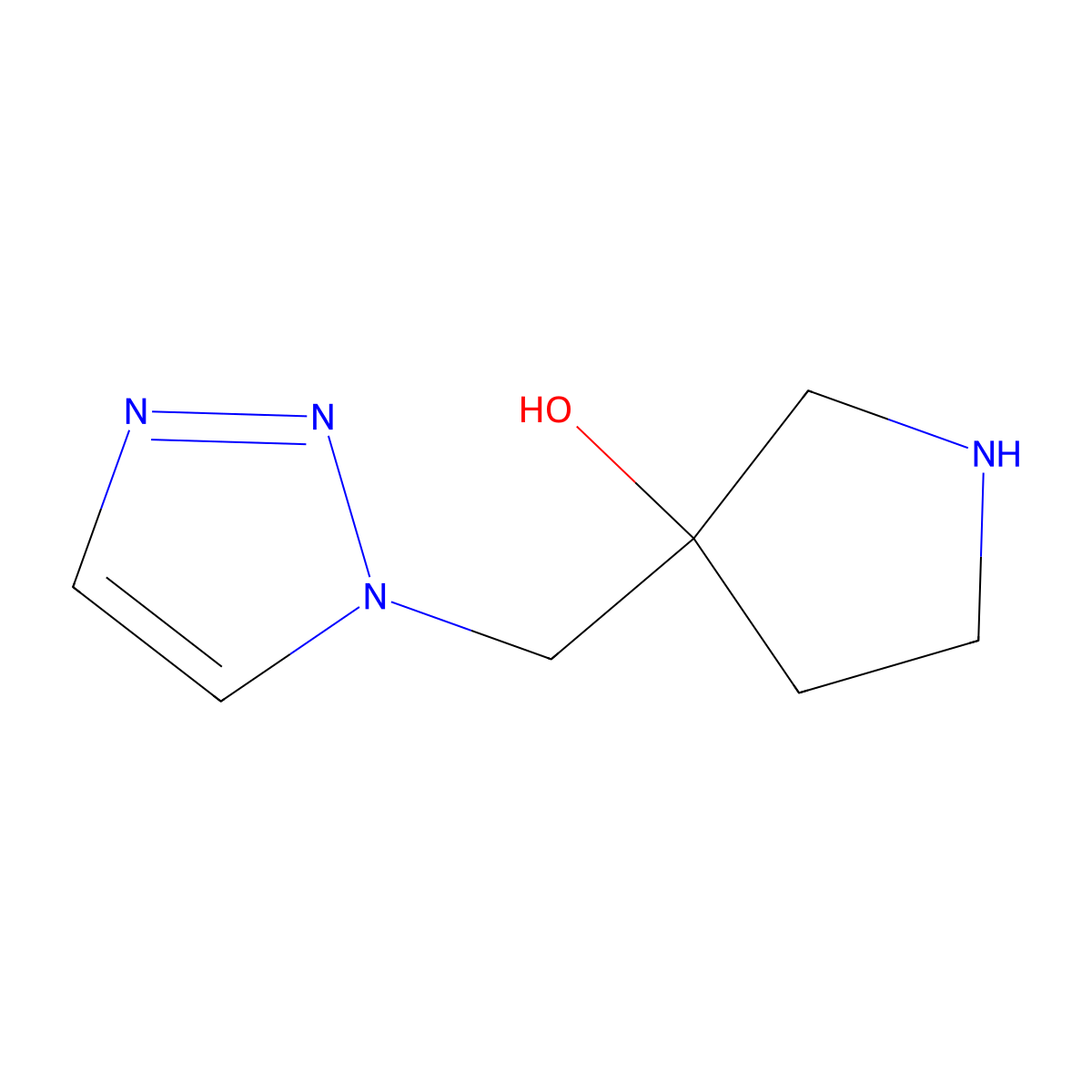 3-[(1H-1,2,3-triazol-1-yl)methyl]pyrrolidin-3-ol molecular structure, CAS 1935197-87-7