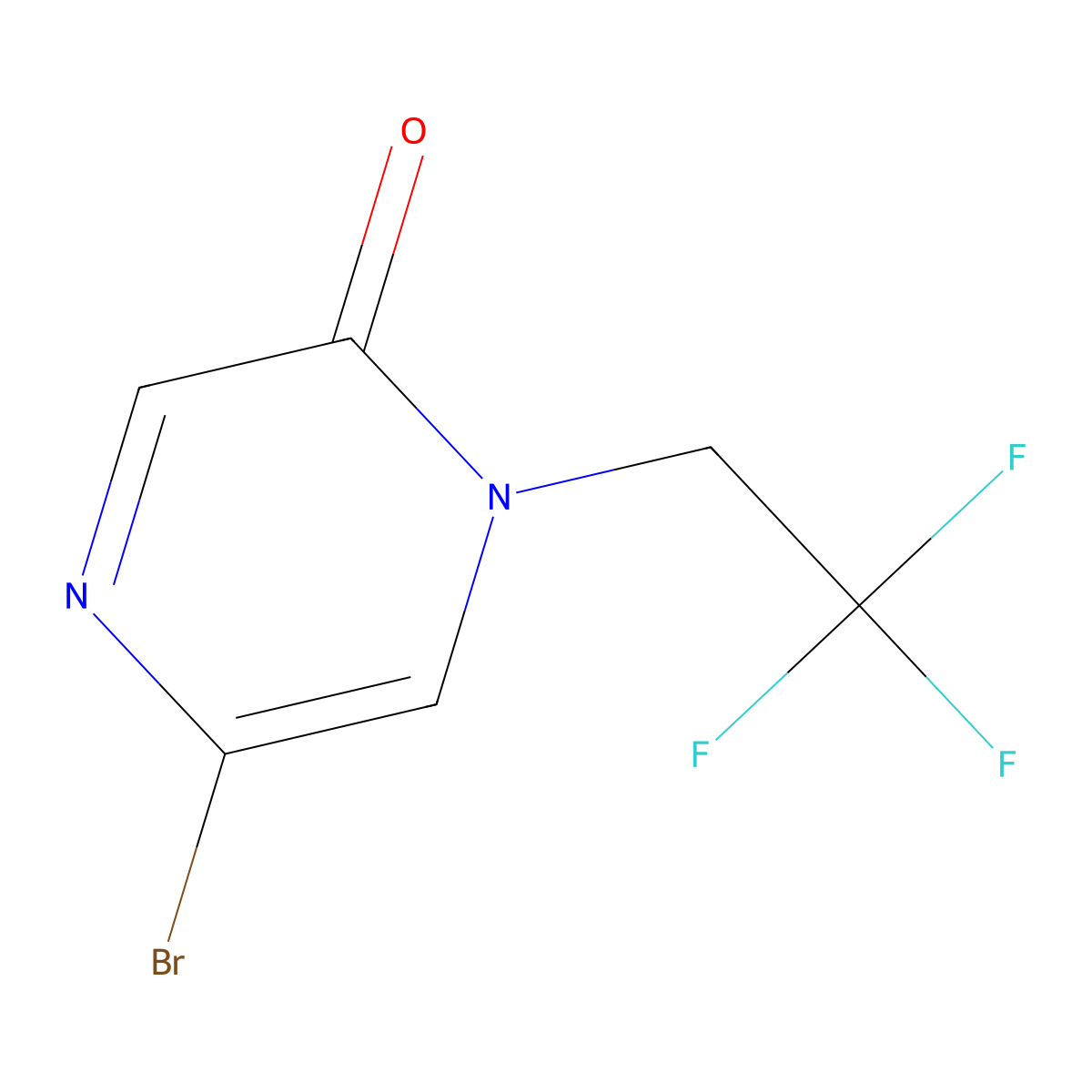 5-Bromo-1-(2,2,2-trifluoroethyl)pyrazin-2-one molecular structure, CAS 1935211-47-4