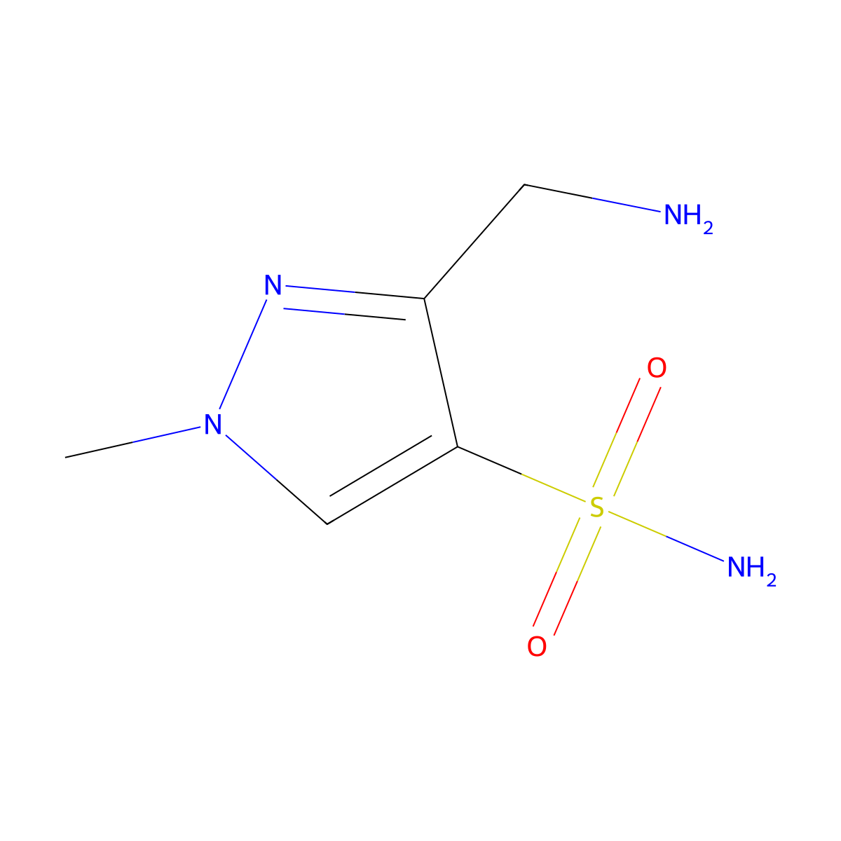 3-(Aminomethyl)-1-methyl-1h-pyrazole-4-sulfonamide molecular structure, CAS 1935212-11-5