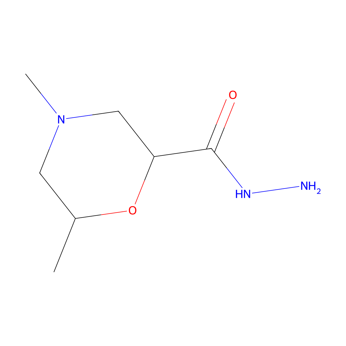 4,6-Dimethylmorpholine-2-carbohydrazide molecular structure, CAS 1935213-04-9