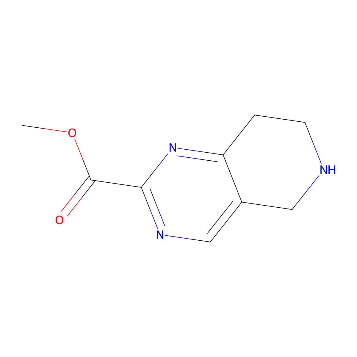 methyl 5H,6H,7H,8H-pyrido[4,3-d]pyrimidine-2-carboxylate molecular structure, CAS 1935214-15-5