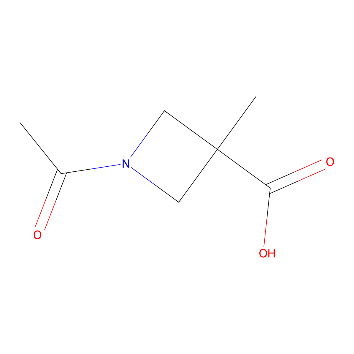 1-Acetyl-3-methylazetidine-3-carboxylic acid molecular structure, CAS 1935218-09-9