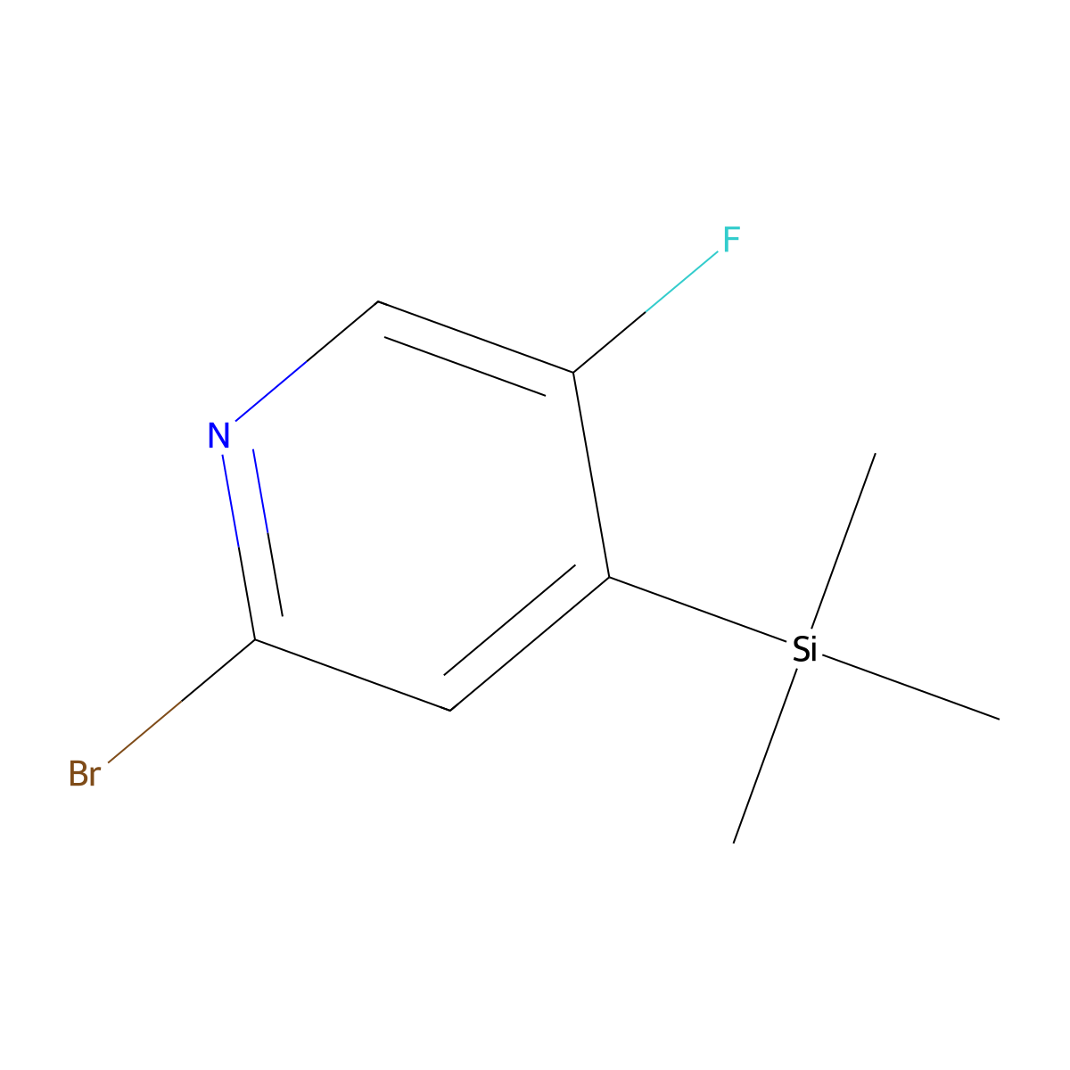 2-Bromo-5-fluoro-4-(trimethylsilyl)pyridine molecular structure, CAS 1935219-03-6
