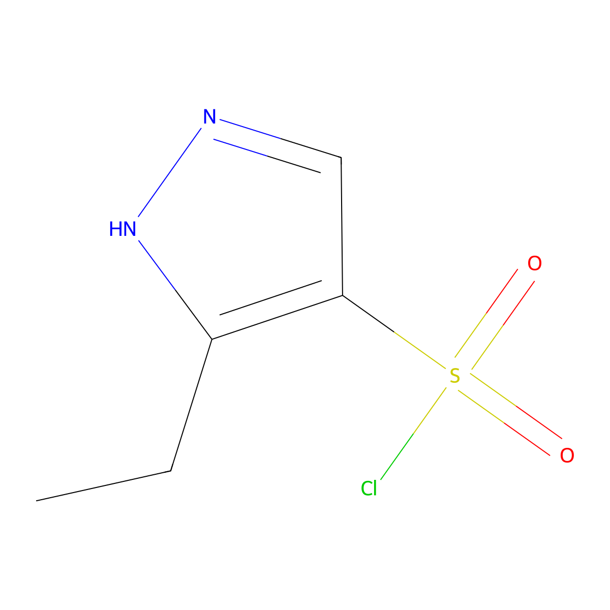 3-Ethyl-1H-pyrazole-4-sulfonyl chloride molecular structure, CAS 1935221-91-2