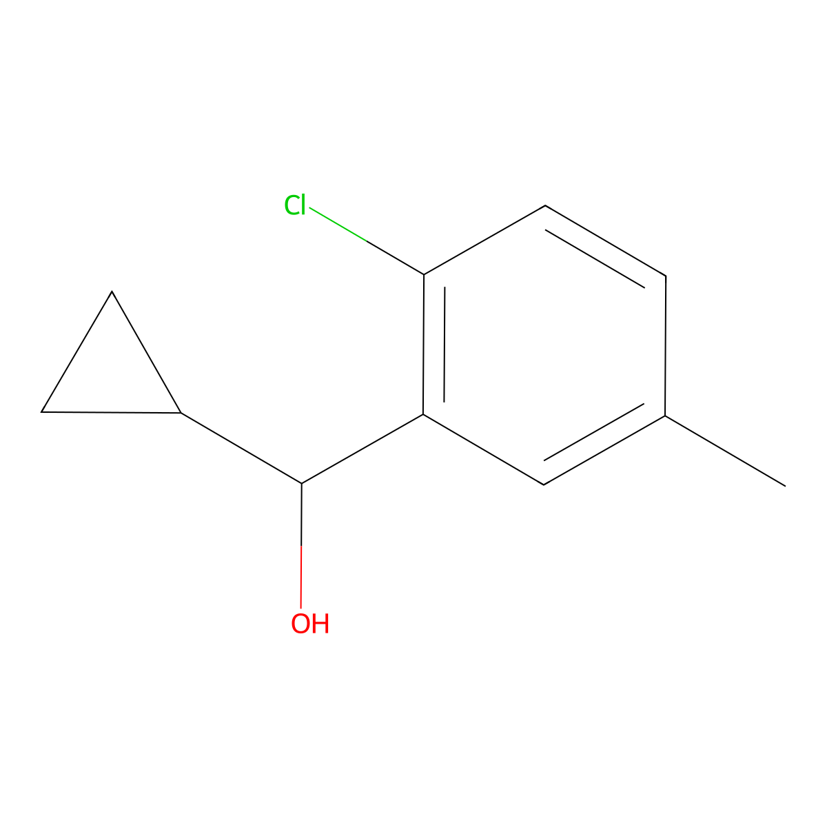 2-Chloro-alpha-cyclopropyl-5-methylbenzenemethanol molecular structure, CAS 1935221-96-7