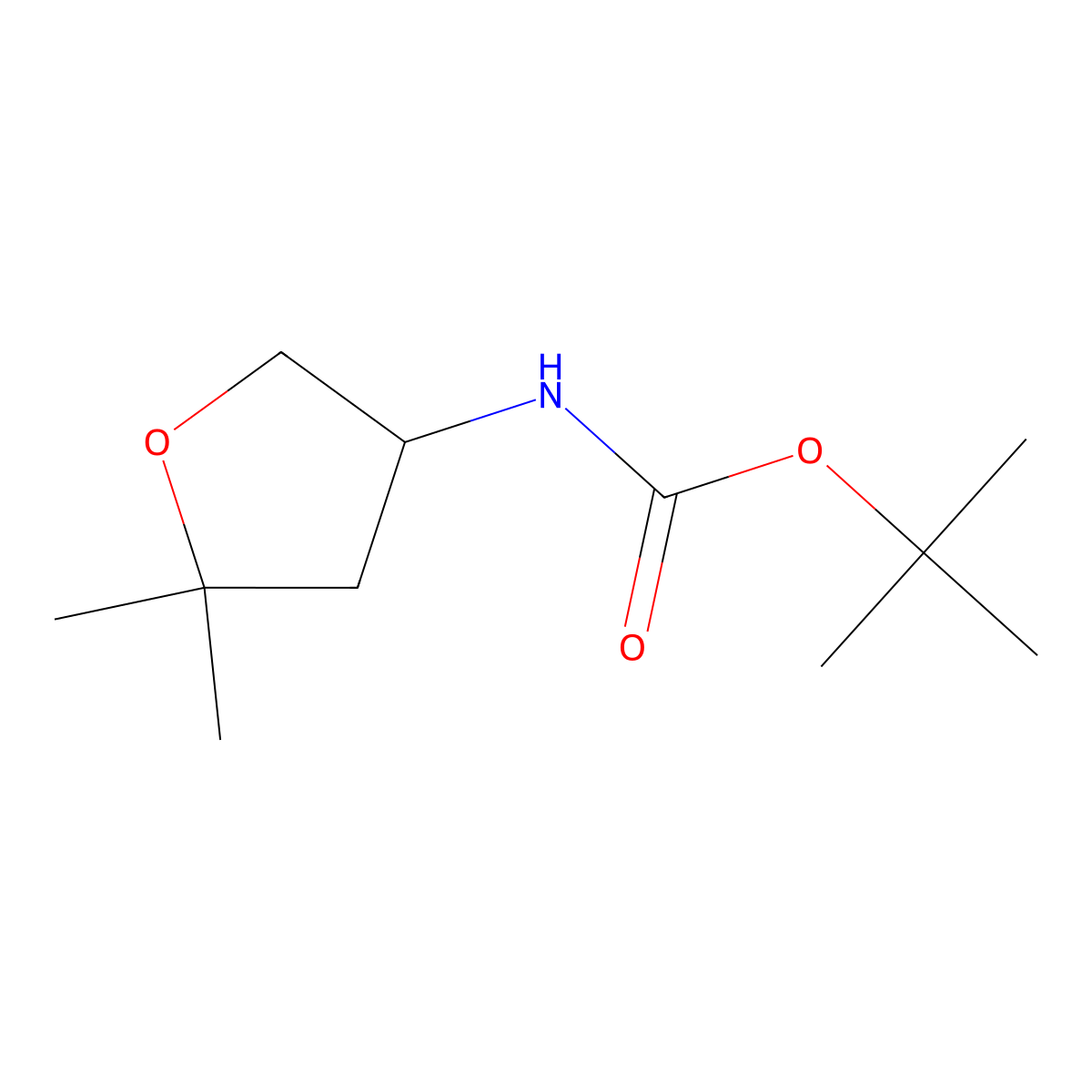 tert-butyl N-(5,5-dimethyloxolan-3-yl)carbamate molecular structure, CAS 1935222-50-6
