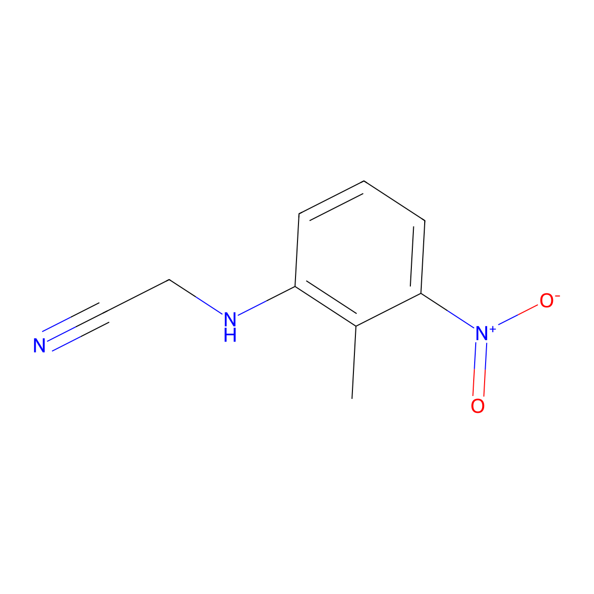 2-[(2-Methyl-3-nitrophenyl)amino]acetonitrile molecular structure, CAS 1935223-18-9