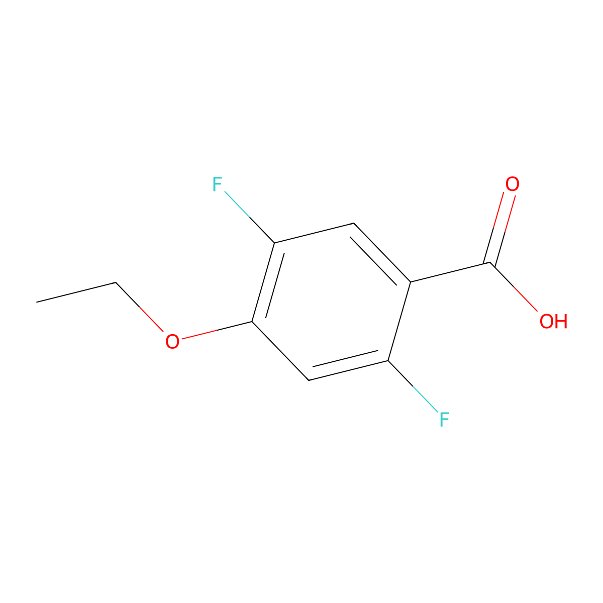 4-Ethoxy-2,5-difluorobenzoic acid molecular structure, CAS 1935223-46-3