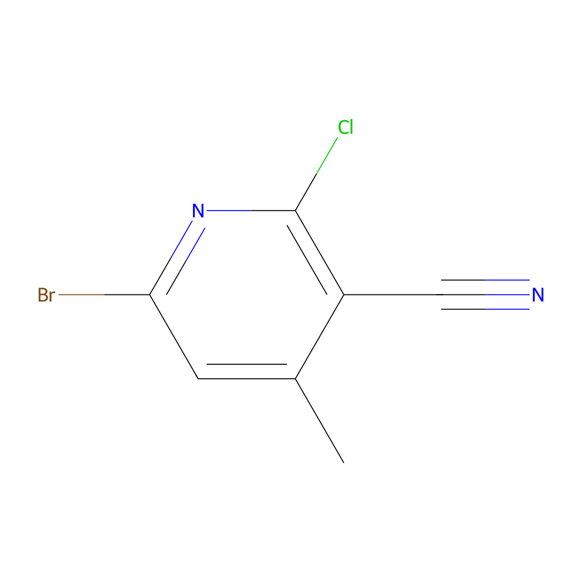 6-Bromo-2-chloro-4-methylnicotinonitrile molecular structure, CAS 1935223-72-5