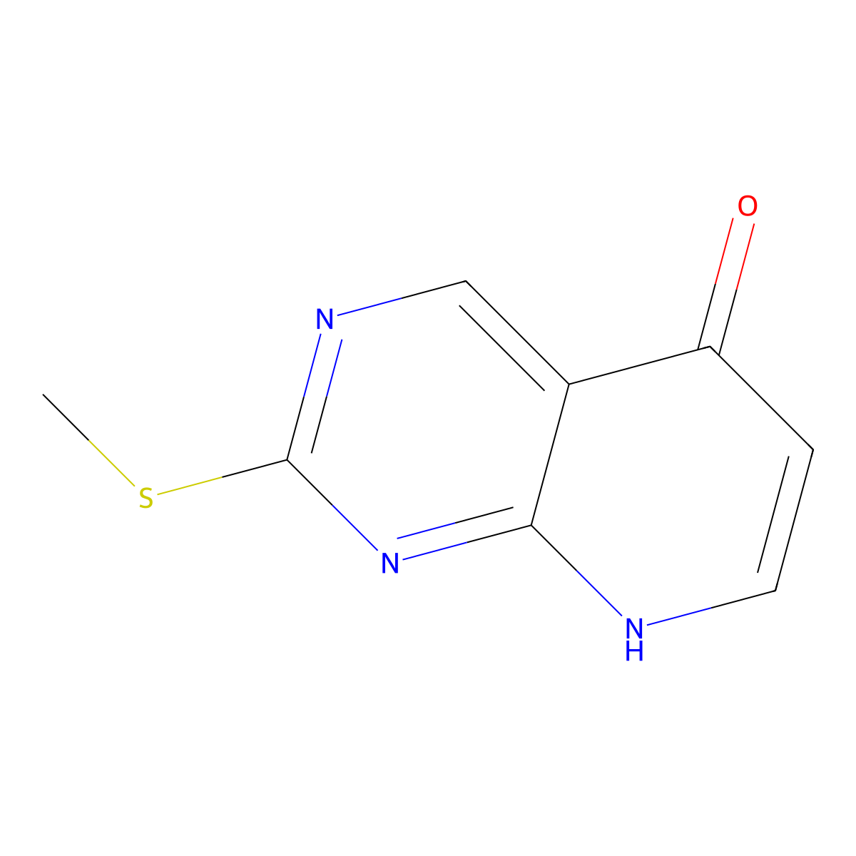 2-(Methylthio)pyrido[2,3-d]pyrimidin-5(8H)-one molecular structure, CAS 1935226-80-4