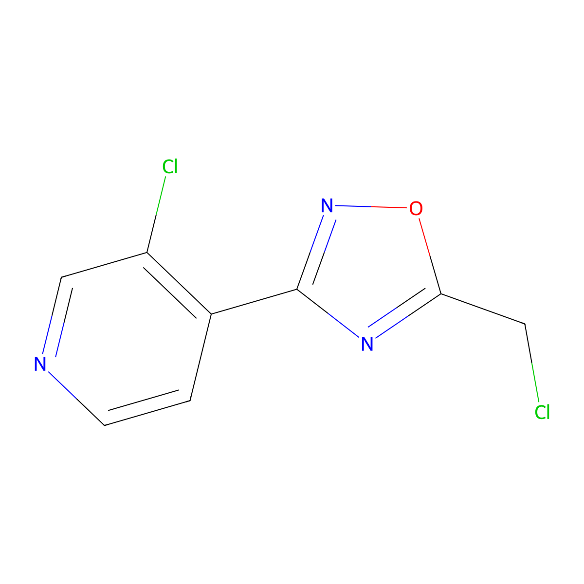 5-(Chloromethyl)-3-(3-chloropyridin-4-yl)-1,2,4-oxadiazole molecular structure, CAS 1935226-90-6