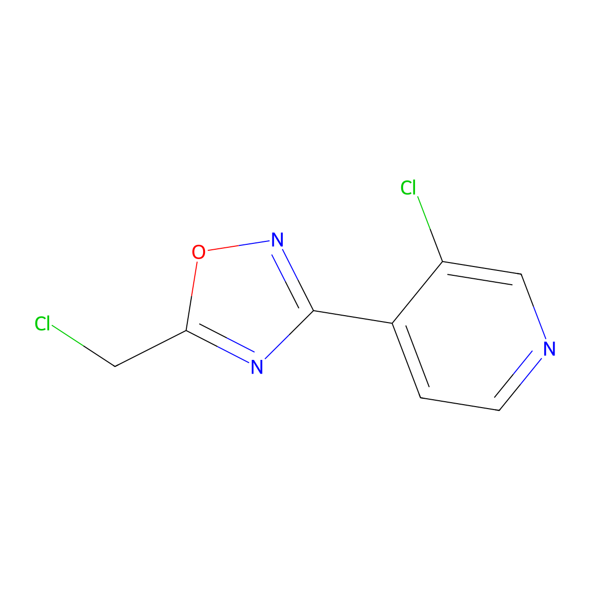 5-(Chloromethyl)-3-(3-chloropyridin-4-yl)-1,2,4-oxadiazole molecular structure, CAS 1935226-90-6