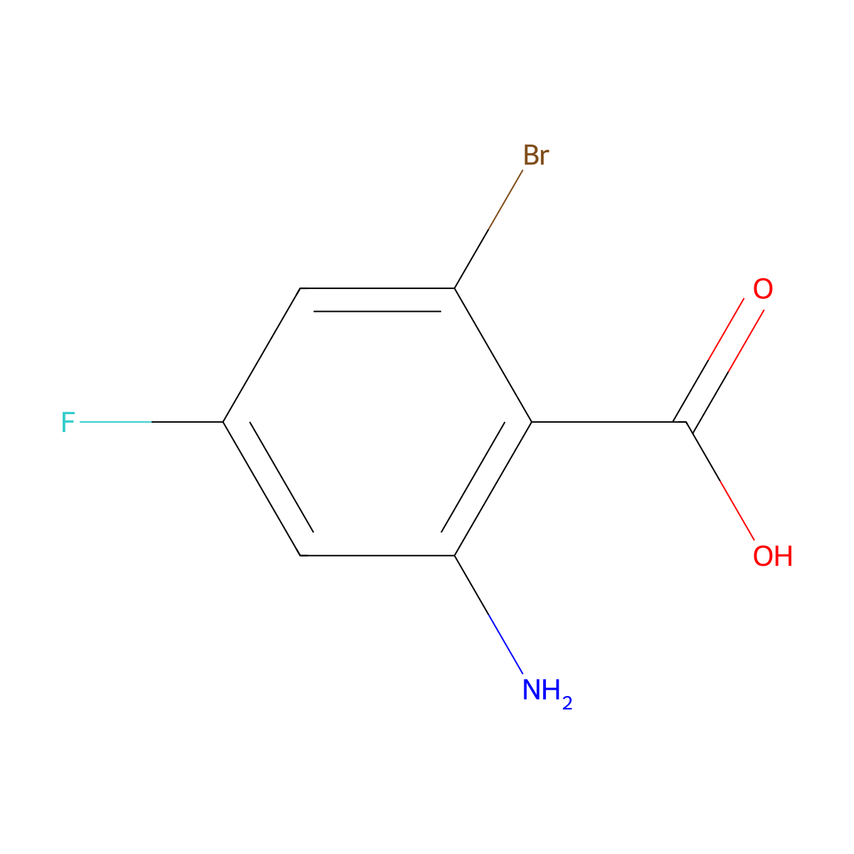 2-Amino-6-bromo-4-fluorobenzoic acid molecular structure, CAS 1935227-19-2