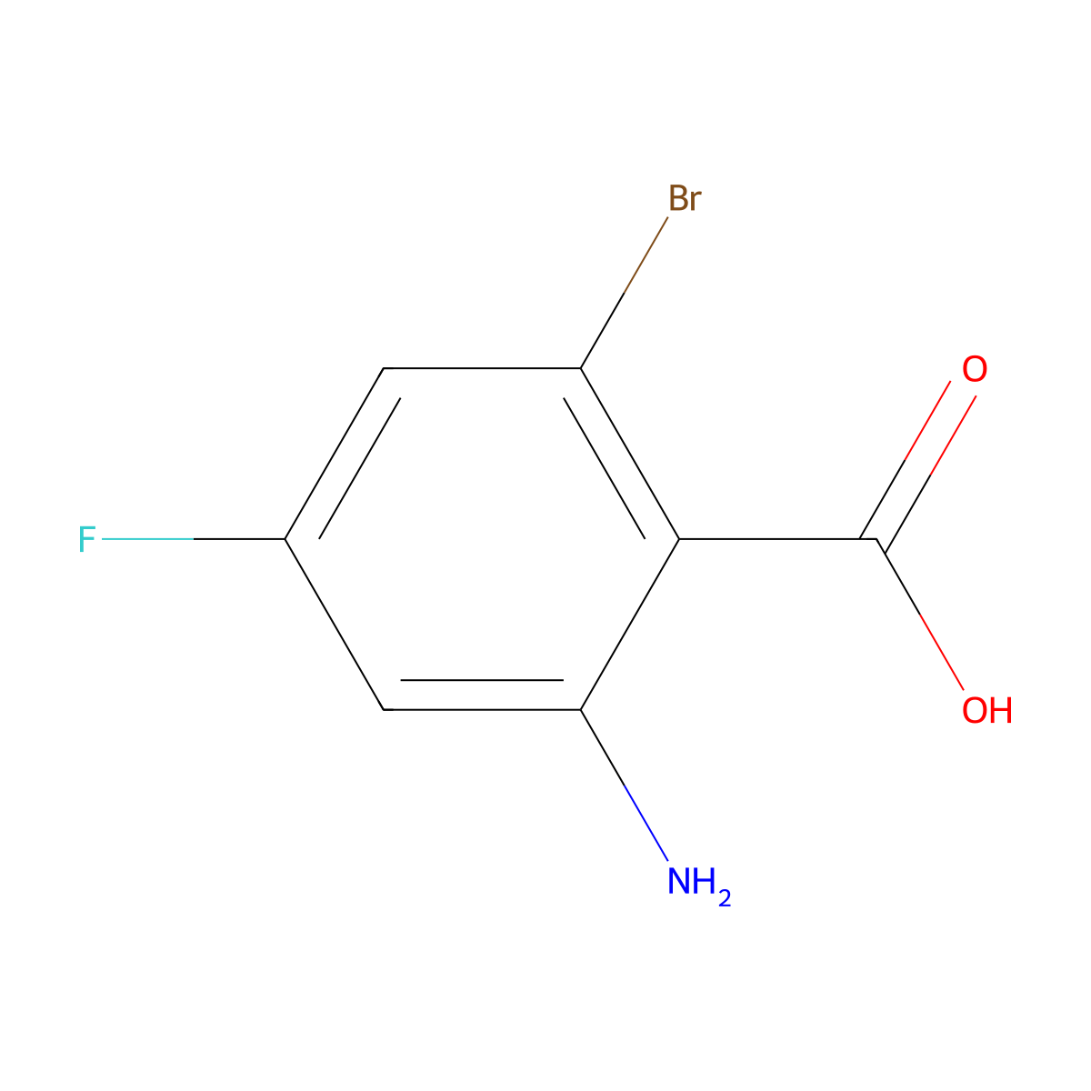 2-Amino-6-bromo-4-fluorobenzoic acid molecular structure, CAS 1935227-19-2