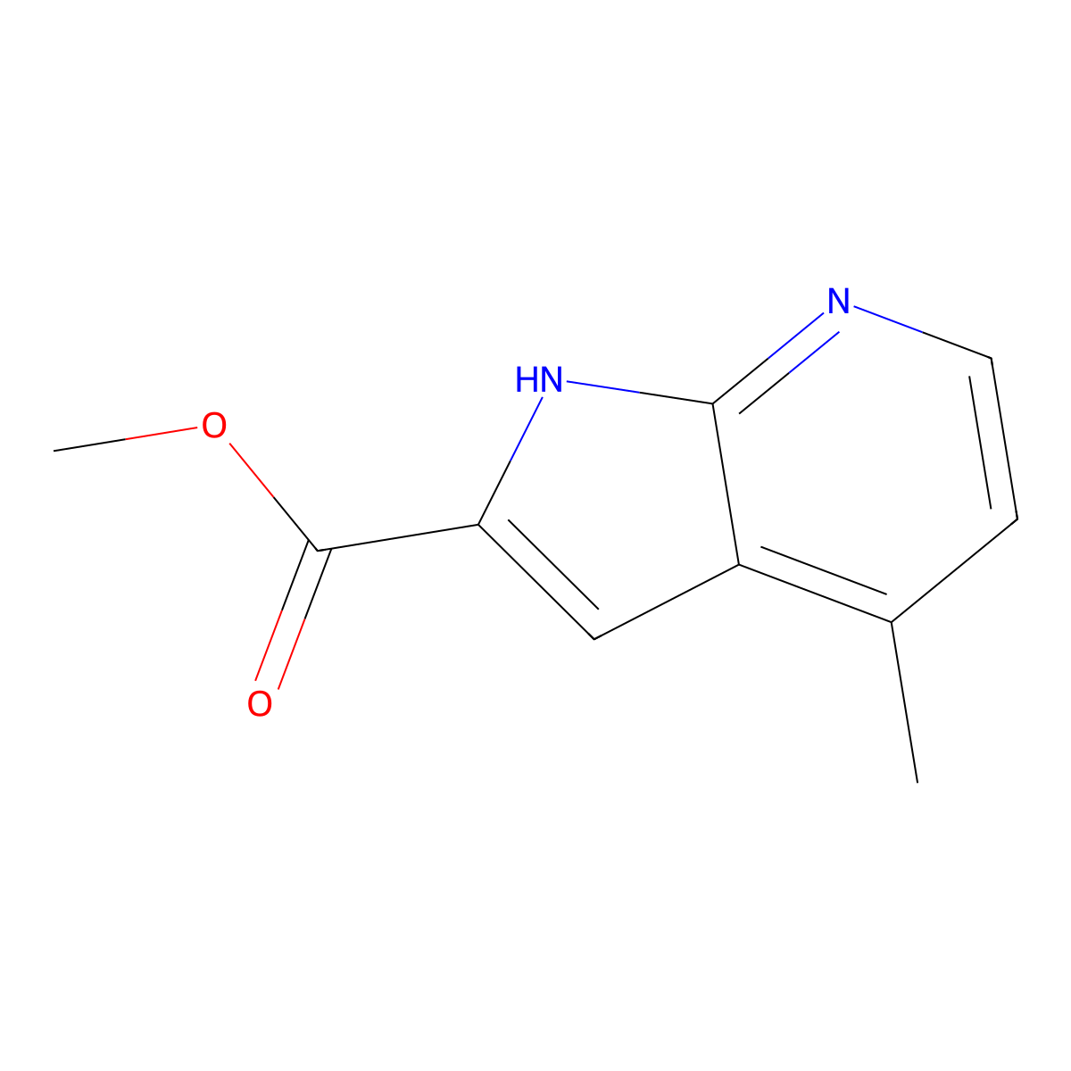 Methyl 4-methyl-1H-pyrrolo[2,3-b]pyridine-2-carboxylate molecular structure, CAS 1935229-31-4