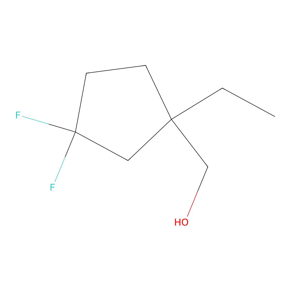 (1-Ethyl-3,3-difluorocyclopentyl)methanol molecular structure, CAS 1935231-06-3