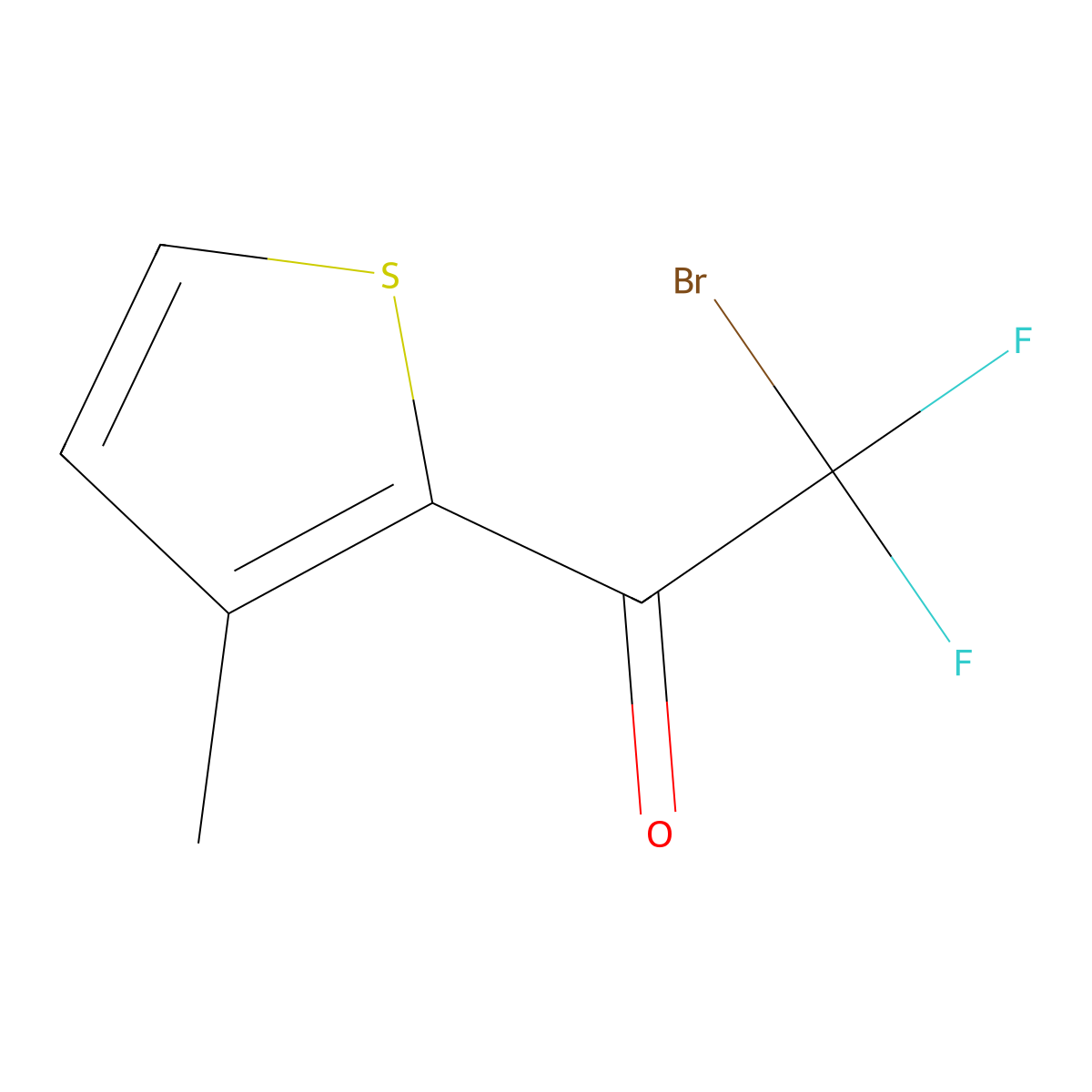 2-Bromo-2,2-difluoro-1-(3-methyl-2-thienyl)ethanone molecular structure, CAS 1935235-96-3