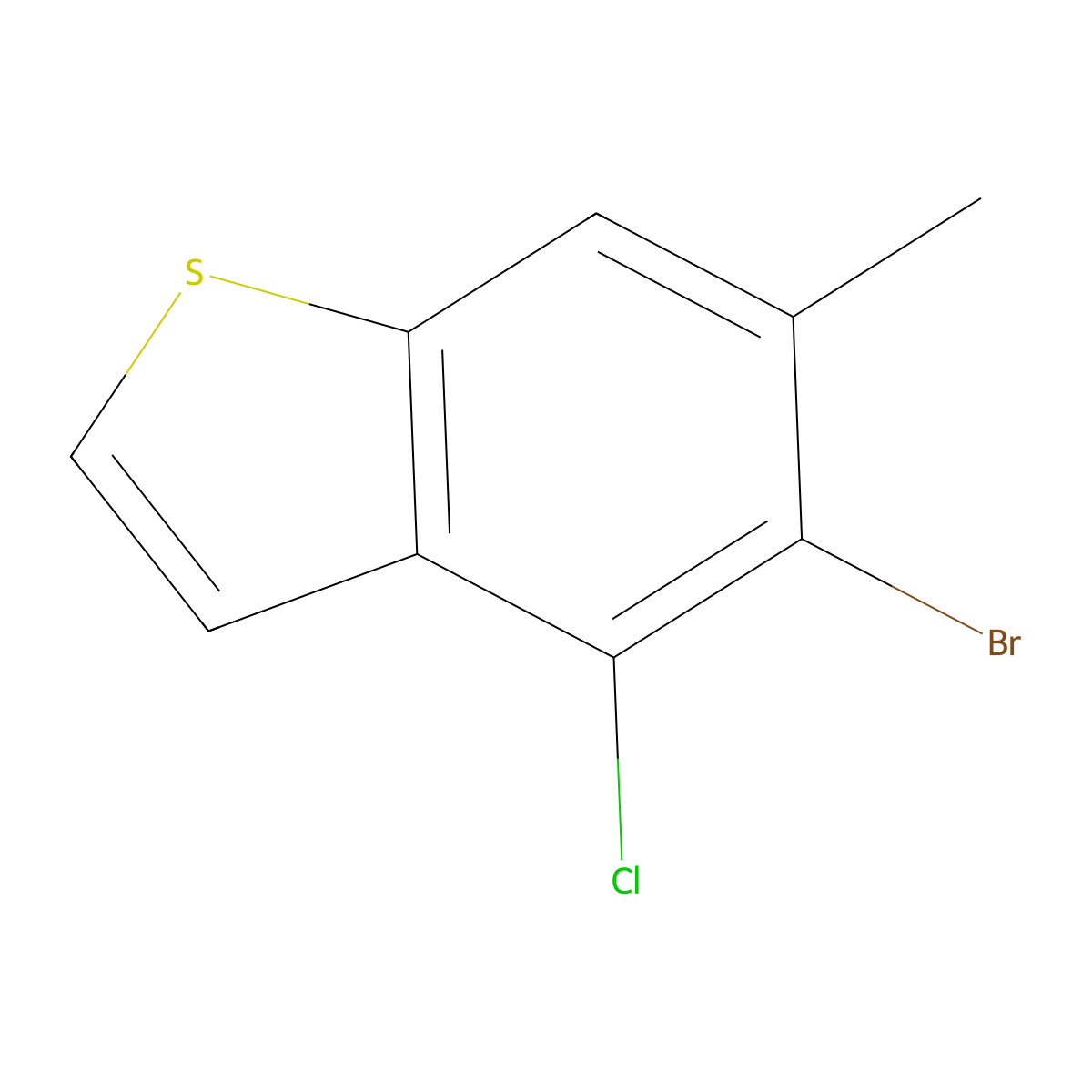 5-Bromo-4-chloro-6-methyl-1-benzothiophene molecular structure, CAS 1935239-43-2