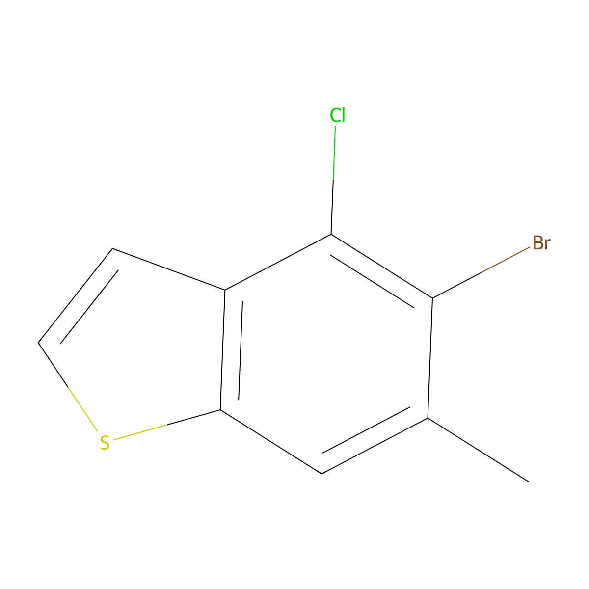 5-Bromo-4-chloro-6-methyl-1-benzothiophene molecular structure, CAS 1935239-43-2