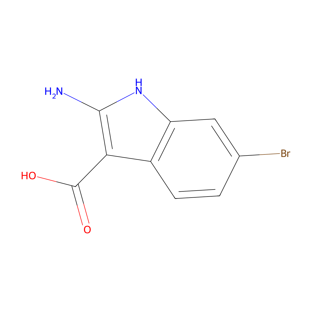 2-amino-6-bromo-1H-indole-3-carboxylic acid molecular structure, CAS 1935244-07-7