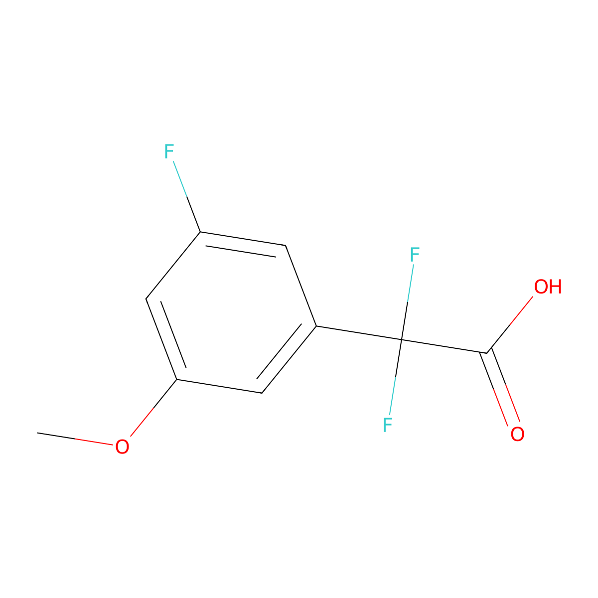 2,2-Difluoro-2-(3-fluoro-5-methoxyphenyl)acetic acid molecular structure, CAS 1935248-06-8