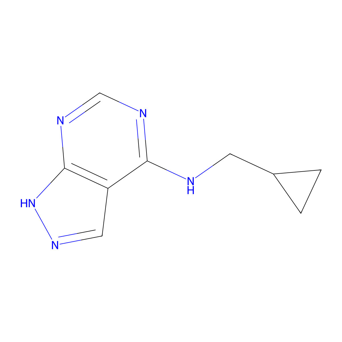N-(Cyclopropylmethyl)-1H-pyrazolo[3,4-d]pyrimidin-4-amine molecular structure, CAS 1935253-84-1